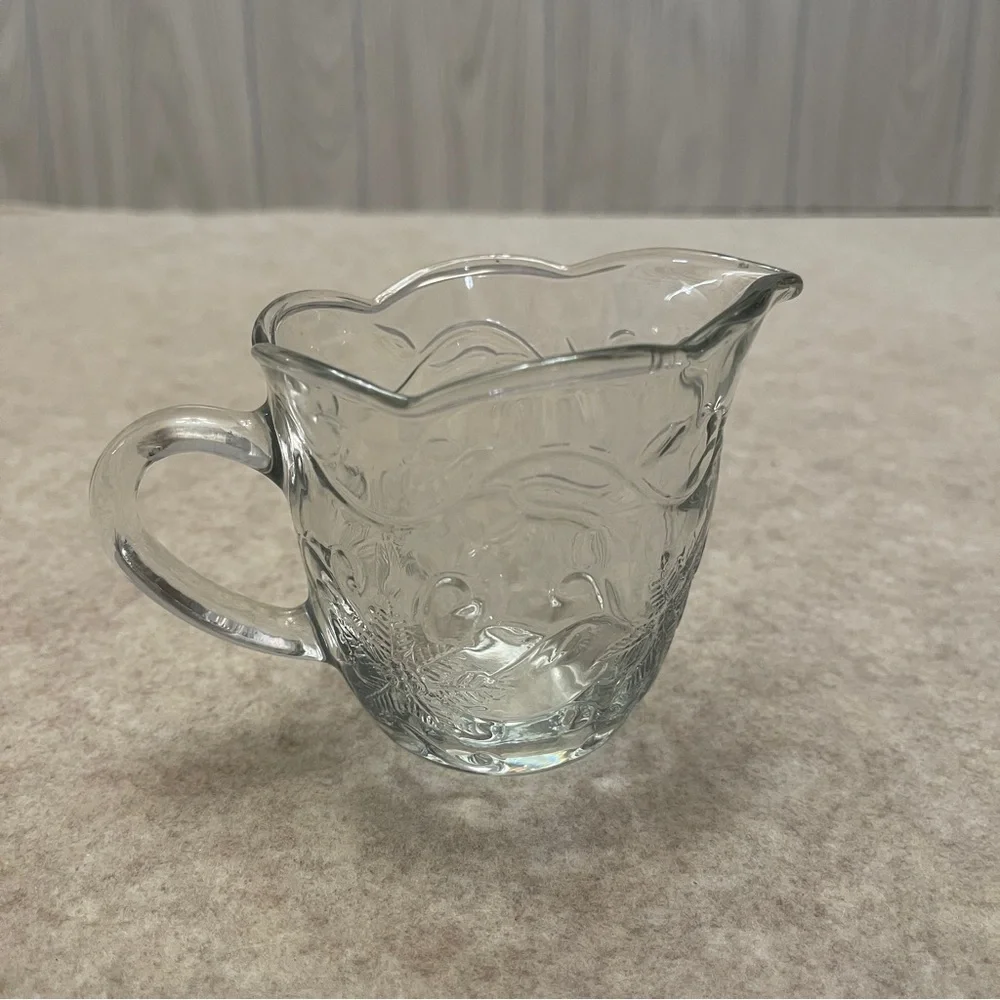 Princess House Vintage Fantasia Crystal Clear Creamer & Sugar Bowl with Lid Set